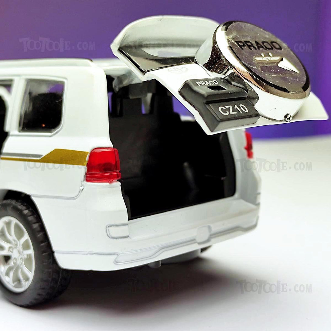 Diecast Car Toyota Prado Land Cruiser Luxury SUV Pull Back Car Model with Light - Tootooie