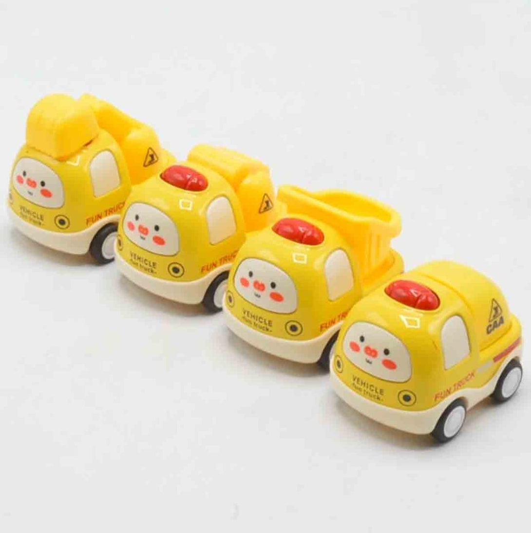 Diecast Mini Cartoon Car Pack of 4 For Kids - Tootooie