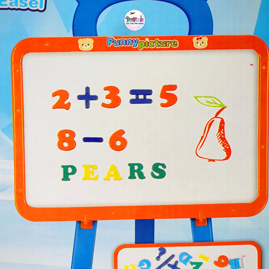 Disney Frozen 5 in 1 Double Sided Learning Easel White and Black Board with Stand - Tootooie