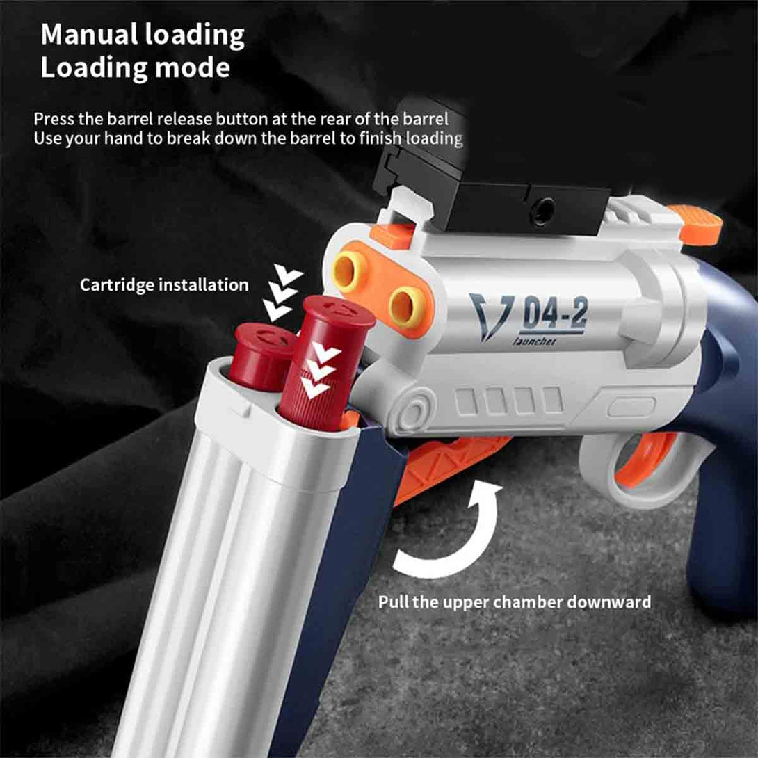 Double Barrel Ejecting Shell Eva Soft Bullets Realistic Model Shotgun Adventure Gun Toy - Tootooie