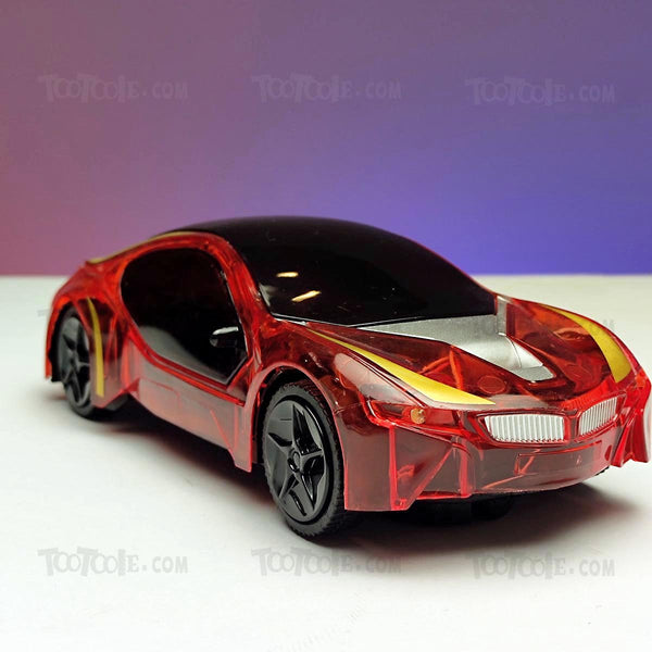 Electric 3D Lights Car with Music Transparent sound Bump Go Car for Kids - Tootooie