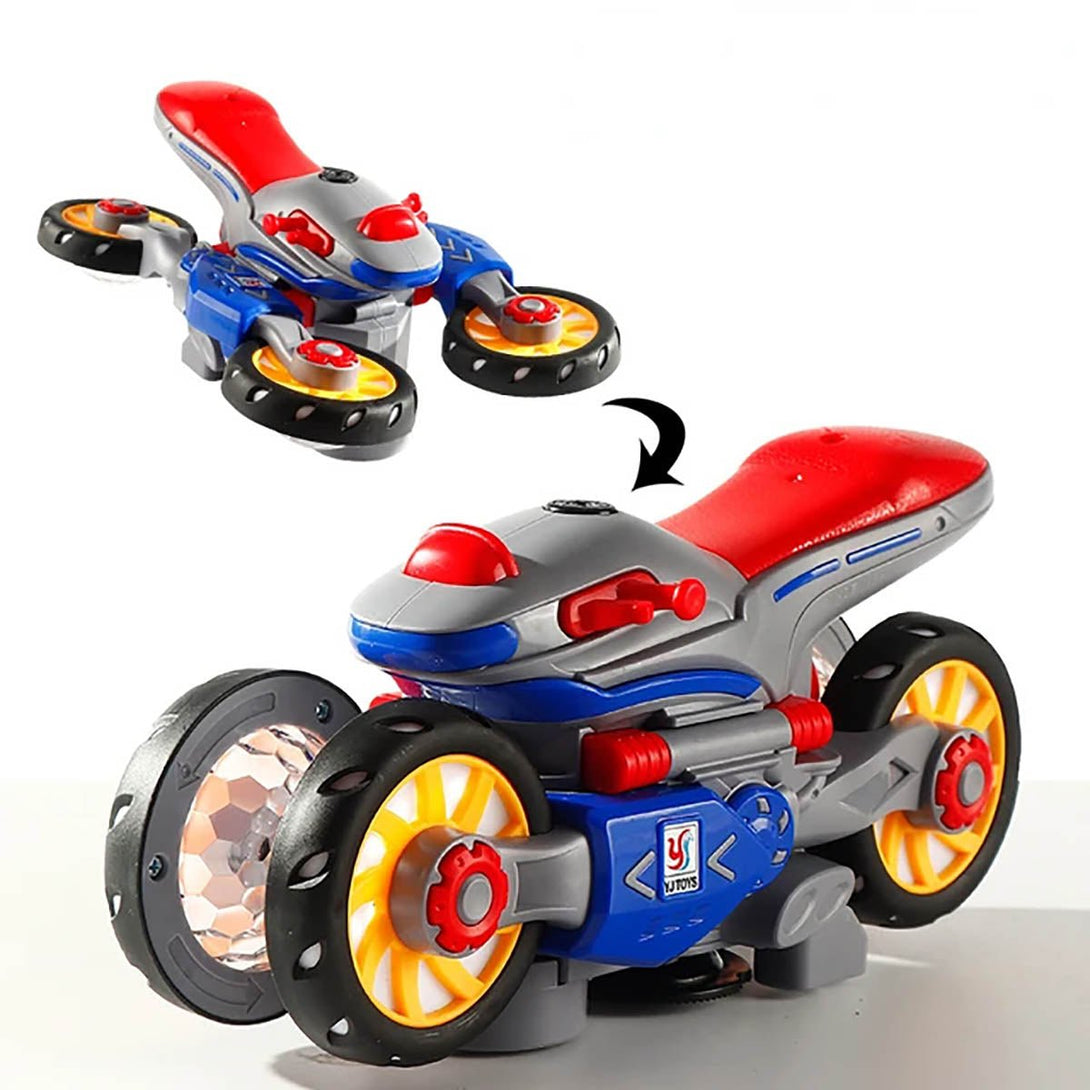 Electric Motorcycle 360 Stunt Rotating Lights Music Toy YJ - Tootooie