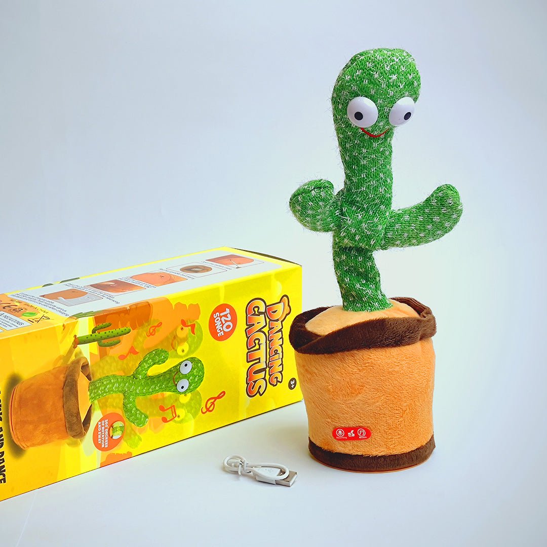 Dancing Talking Cactus Toy With Hat Muffler - Can Sing, Talk, Record and Repeat Rechargable Toy for Kids Toddlers - Tootooie