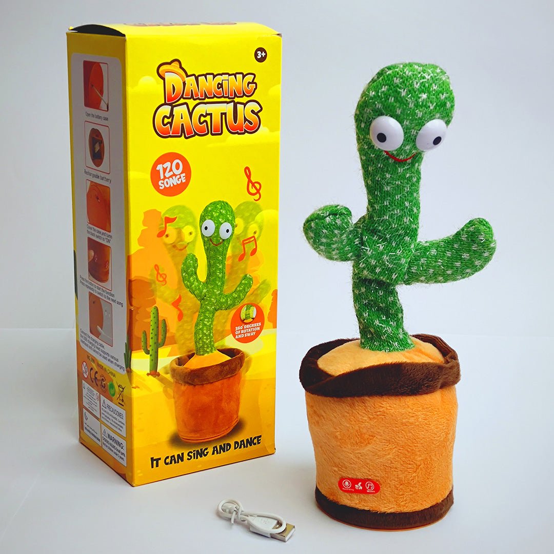 Dancing Talking Cactus Toy With Hat Muffler - Can Sing, Talk, Record and Repeat Rechargable Toy for Kids Toddlers - Tootooie