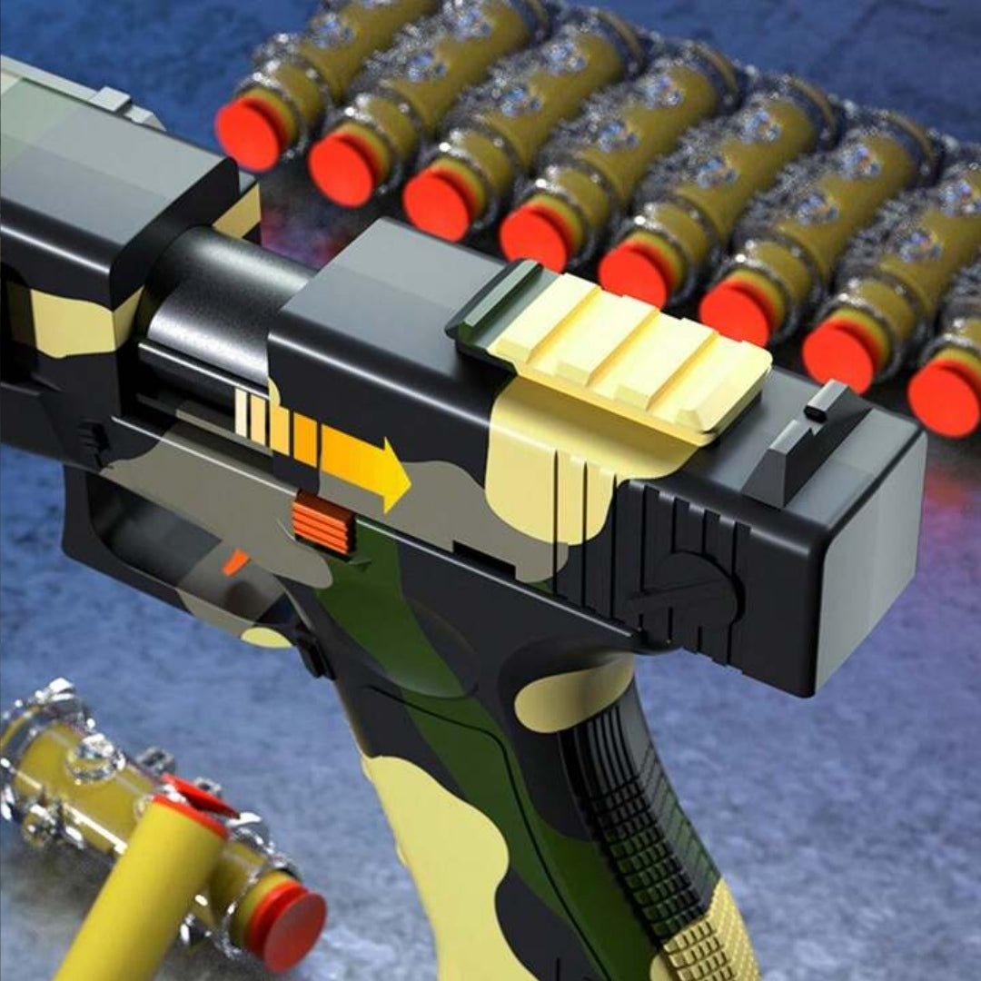 Glock 20 Soft Foam Bullet Rotating Spray Explosion Toy Pistol Gun for Kids - Tootooie