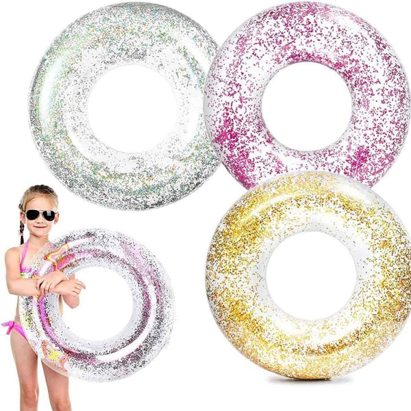 Inner Transparent Tubes for Pool Adult, Swimming Tube with Confetti Glitter - Tootooie