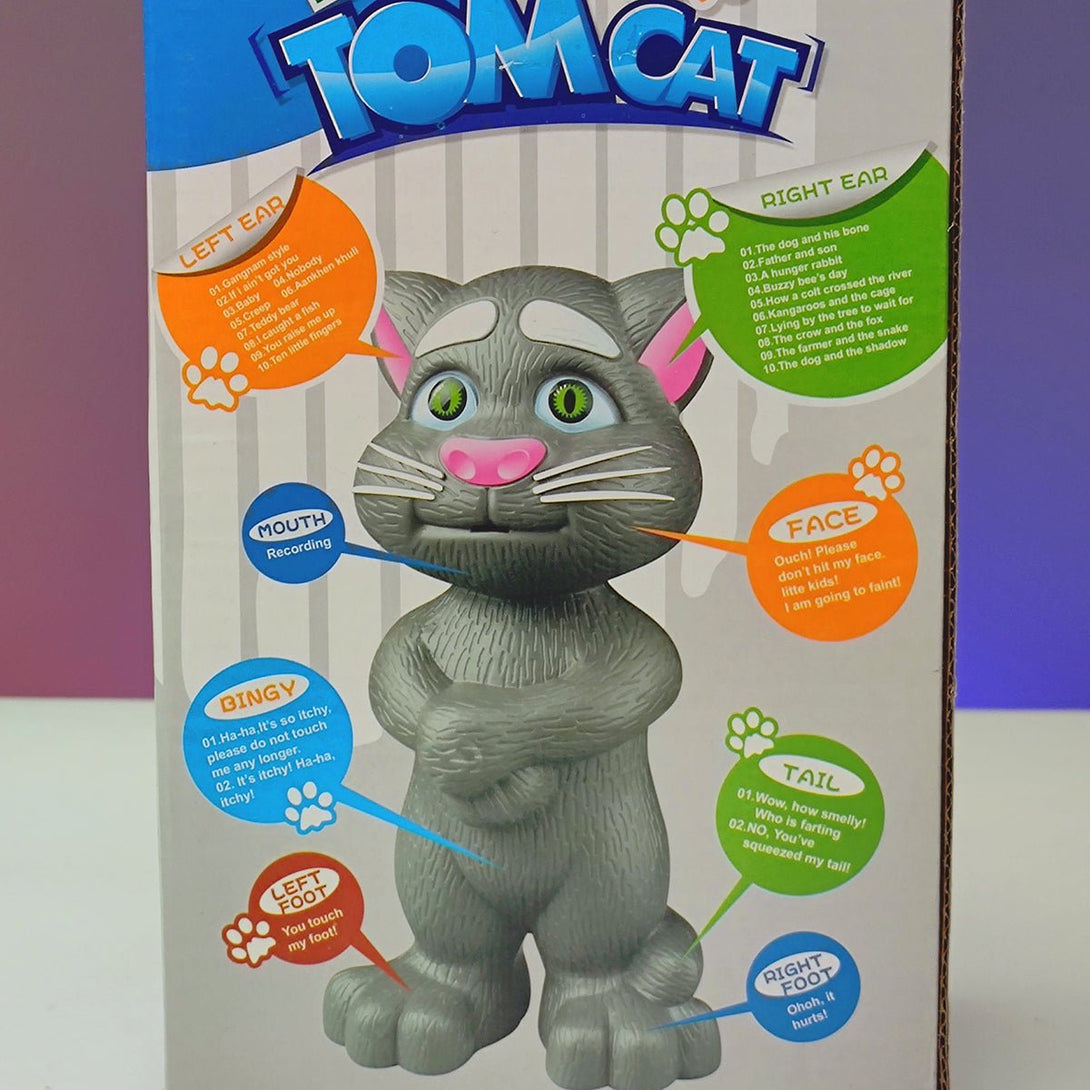 Intelligent Talking Tom Cat Toy for Kids Touch Recording Rhymes and Songs - Tootooie