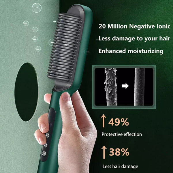 Ionic Hair Straightener Rechargable With Hair Brush - Tootooie