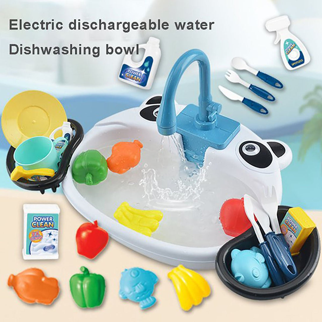 Kitchen Electric Circulating Water DishwasherSink Toy for Kids - Tootooie