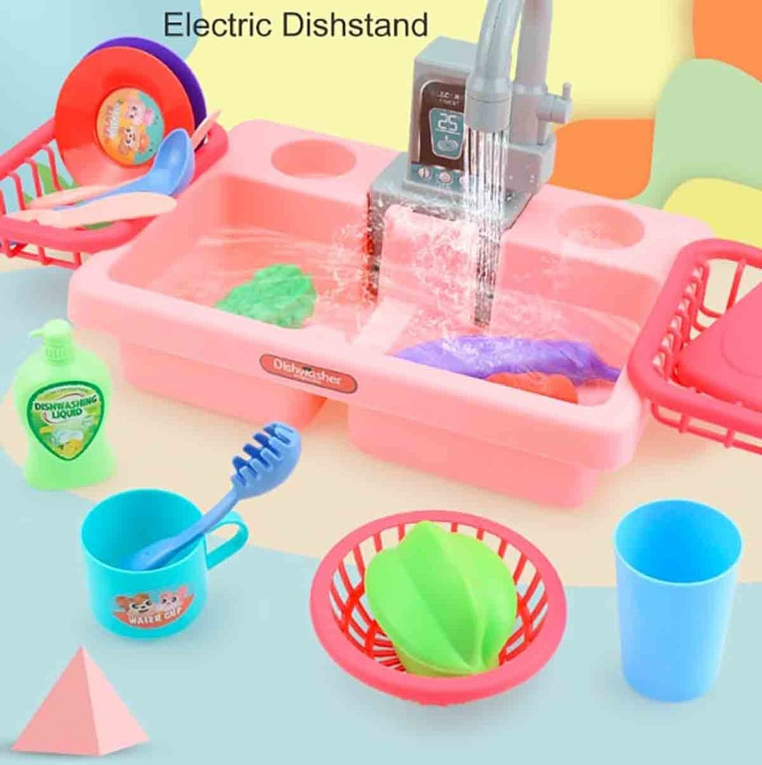 Kitchen Sink Electric Dishwasher Toy Automatic - Tootooie