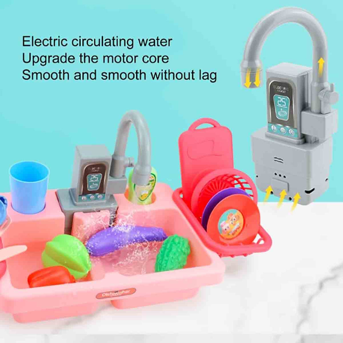 Kitchen Sink Electric Dishwasher Toy Automatic - Tootooie