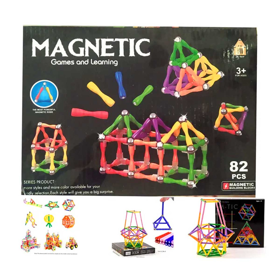 Magnetic Colourful Sticks and Balls Building Construction Set - Tootooie