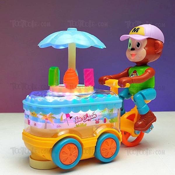 Monkey Ice cream Musical Car Cart Cycle with Lights for Kids - Tootooie
