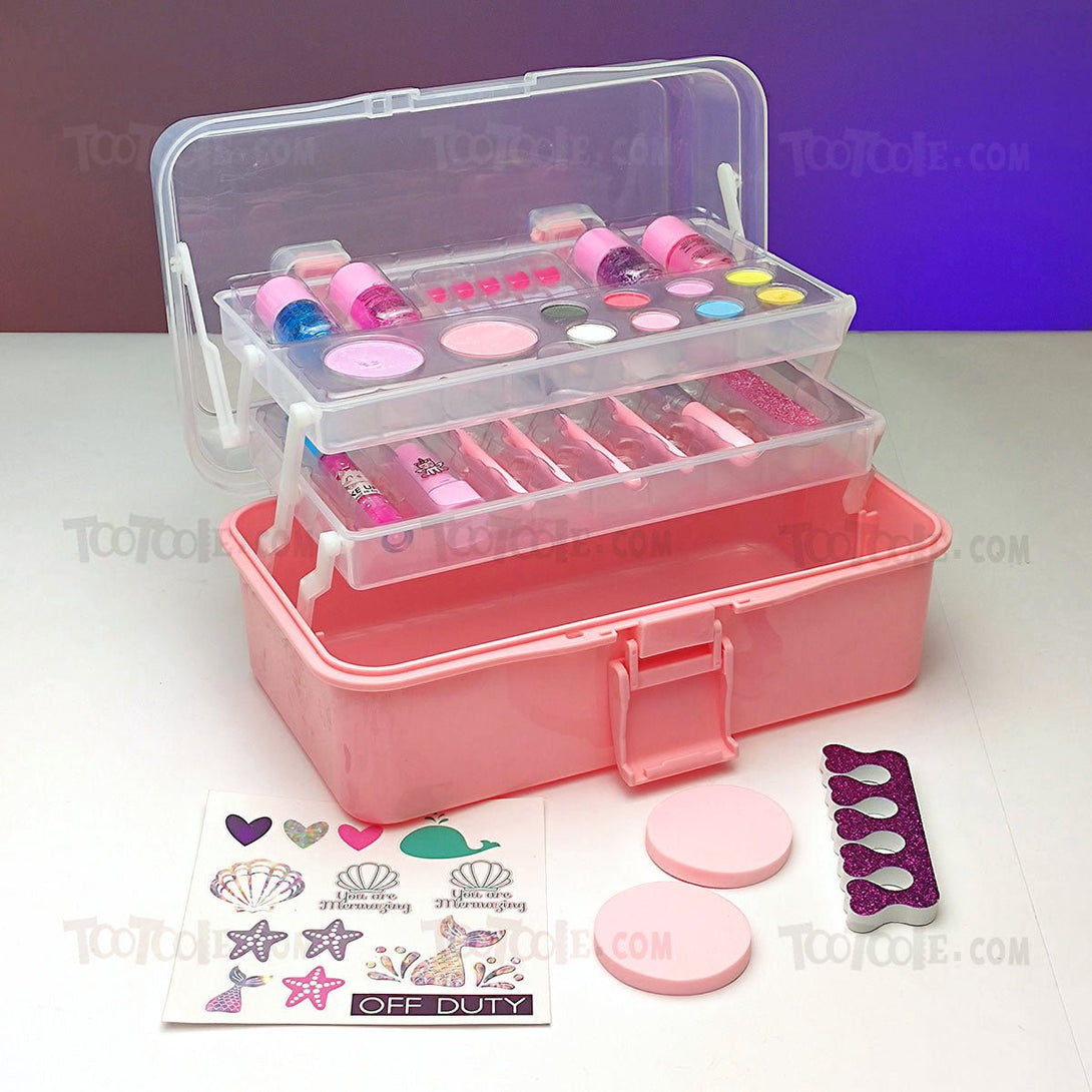 OFF DUTY Foldable Makeup Box Washable Beauty Cosmetic Set for Girls B - Tootooie