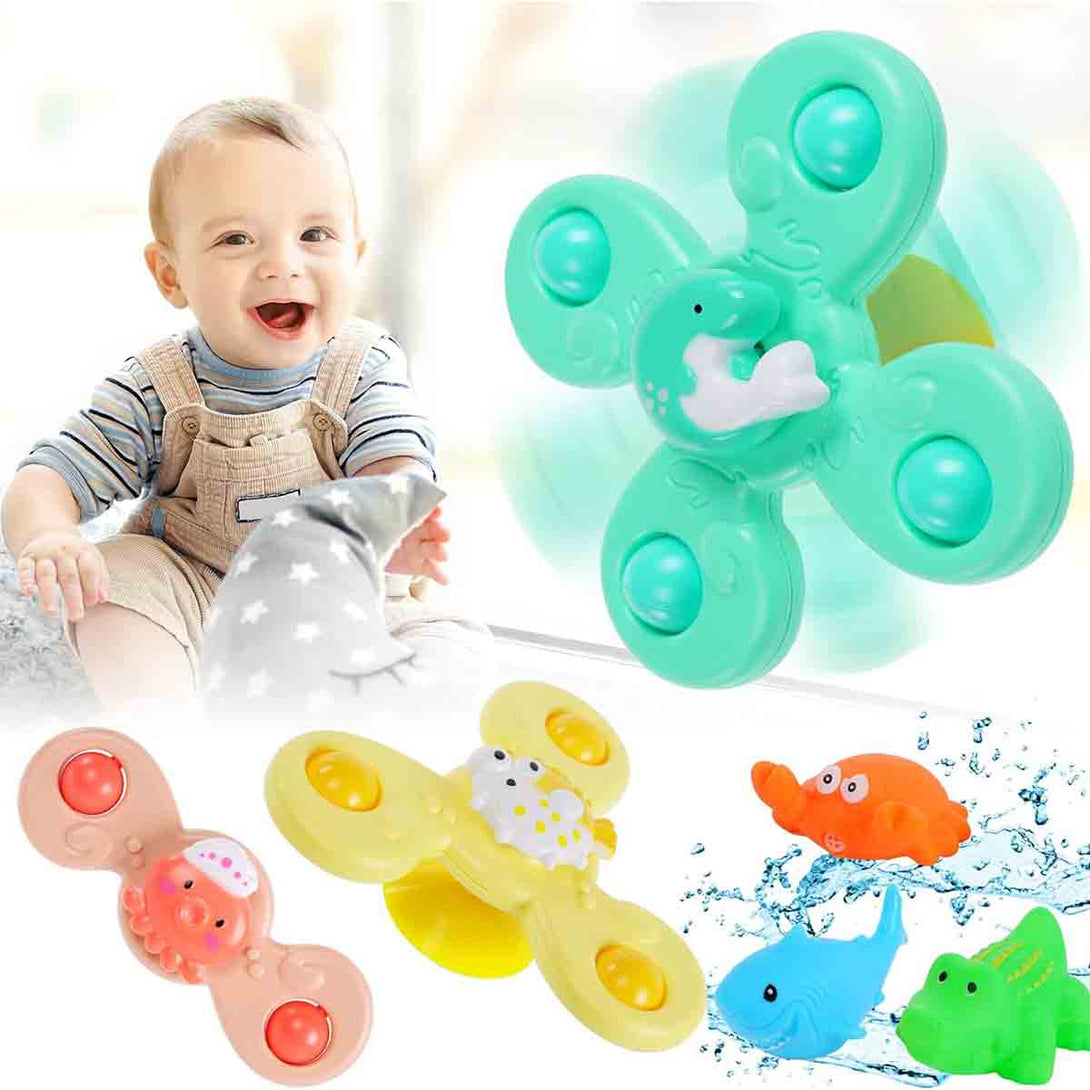 Pack of 3 Montessori Baby Spinning Rattle Sensory Toys - Tootooie