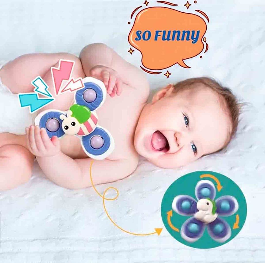 Pack of 3 Montessori Baby Spinning Rattle Sensory Toys - Tootooie