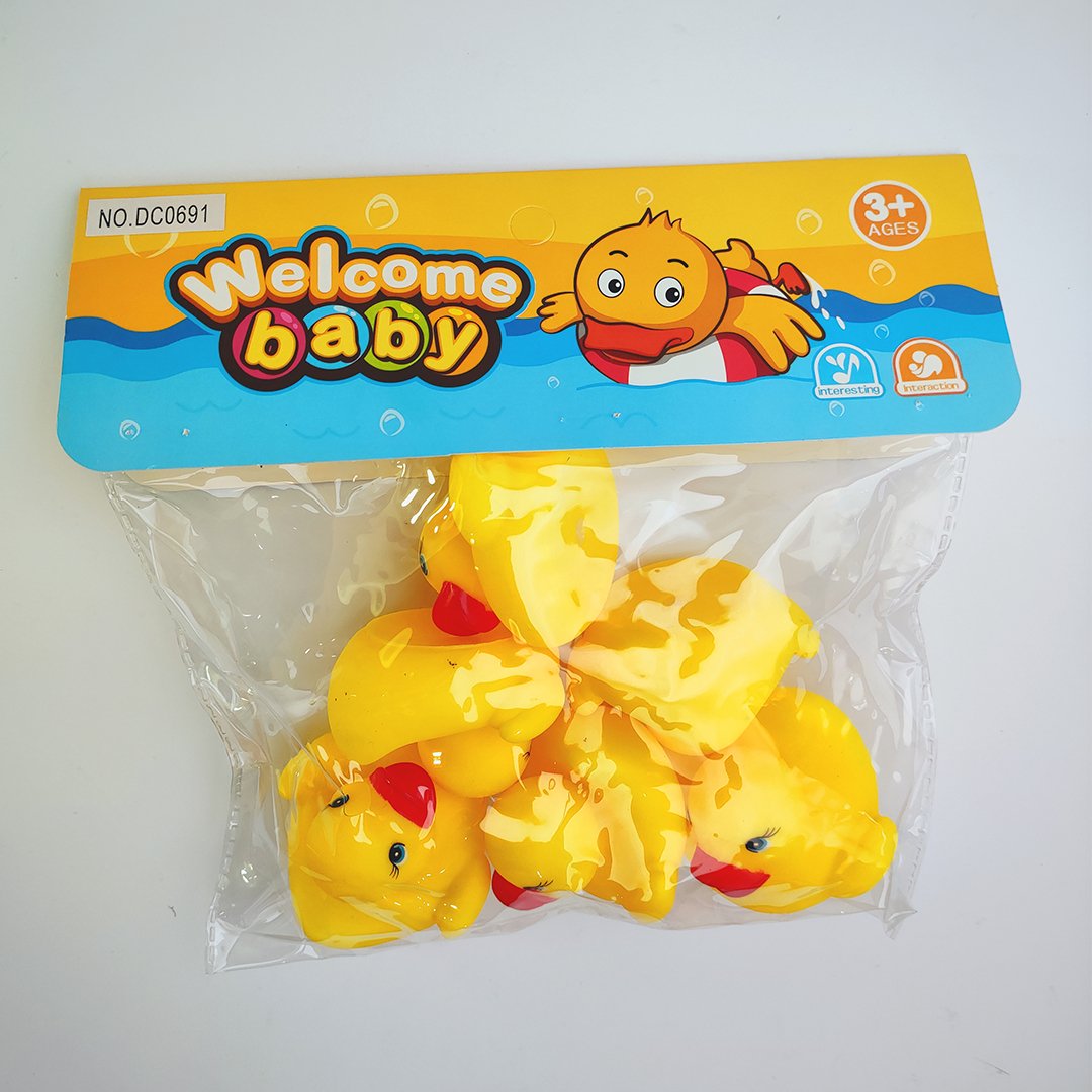Pack Of 6 Soft Rubber Chu Chu Little Duckie Ducks for Toddlers 02 - Tootooie
