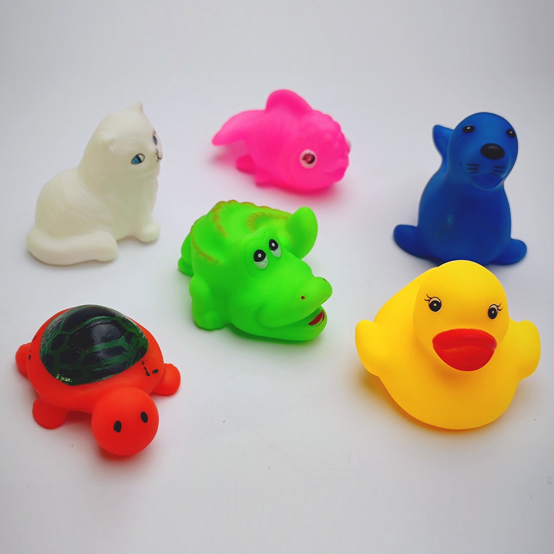 Pack Of 6 Soft Rubber Chu Chu Sound Animal Toys for Toddlers 02 - Tootooie
