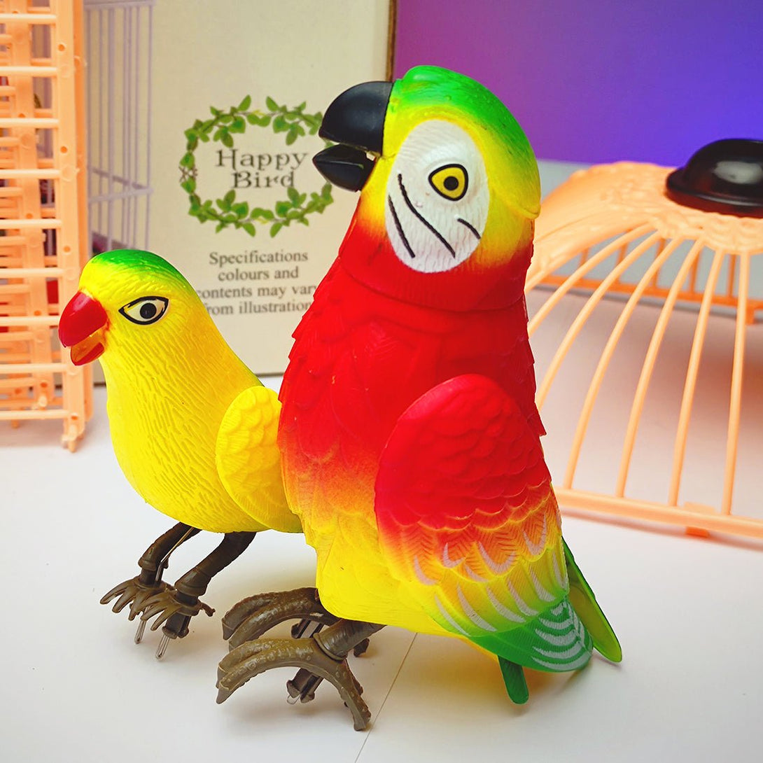 Parrot Cage w/ Voice Sensor Bird with Colourful Musical Lights - Tootooie