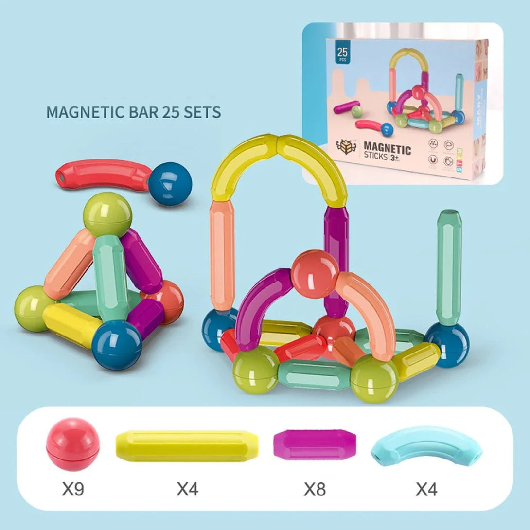 Plastic Magnetic Balls and Rods Set Building Blocks Stem Educational Puzzle for Kids - Tootooie