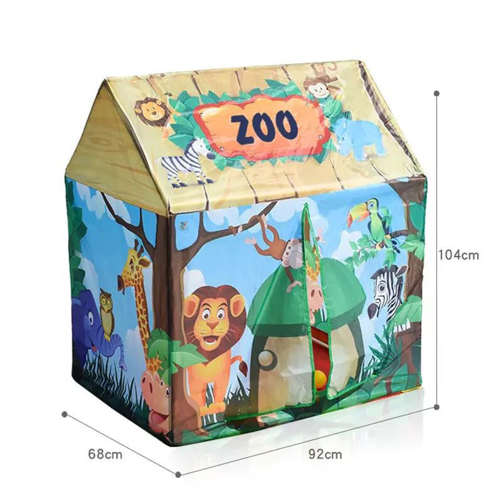 Playtime Foldable Tent House Zoo - Green - Tootooie