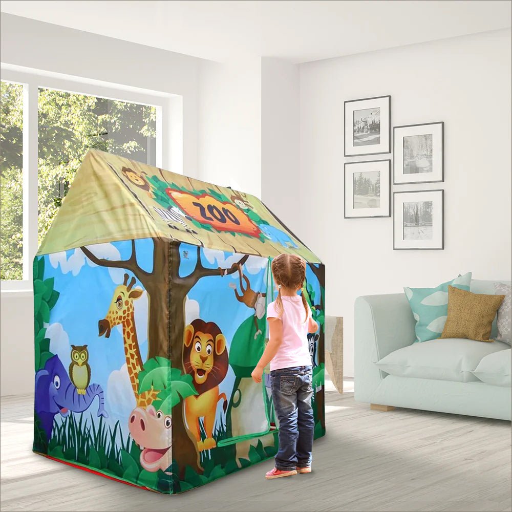 Playtime Foldable Tent House Zoo - Green - Tootooie