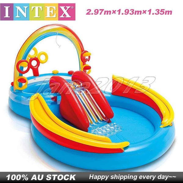 Rainbow Water Slide Inflatable Pool Ring Toss for Children For Kids - Tootooie