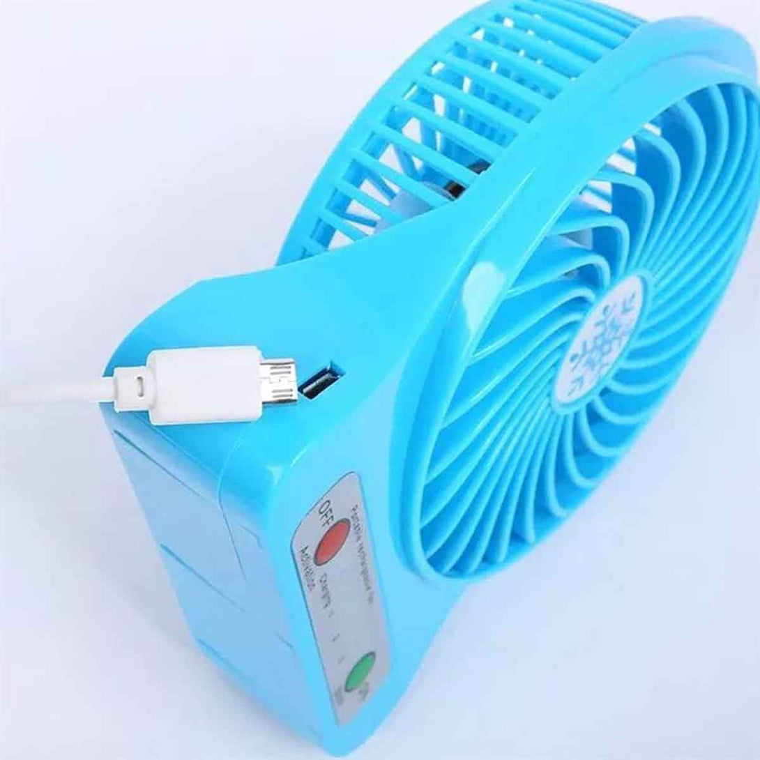 Rechargable Desk Fan with LED Light and 3 level fan speed contral - Tootooie