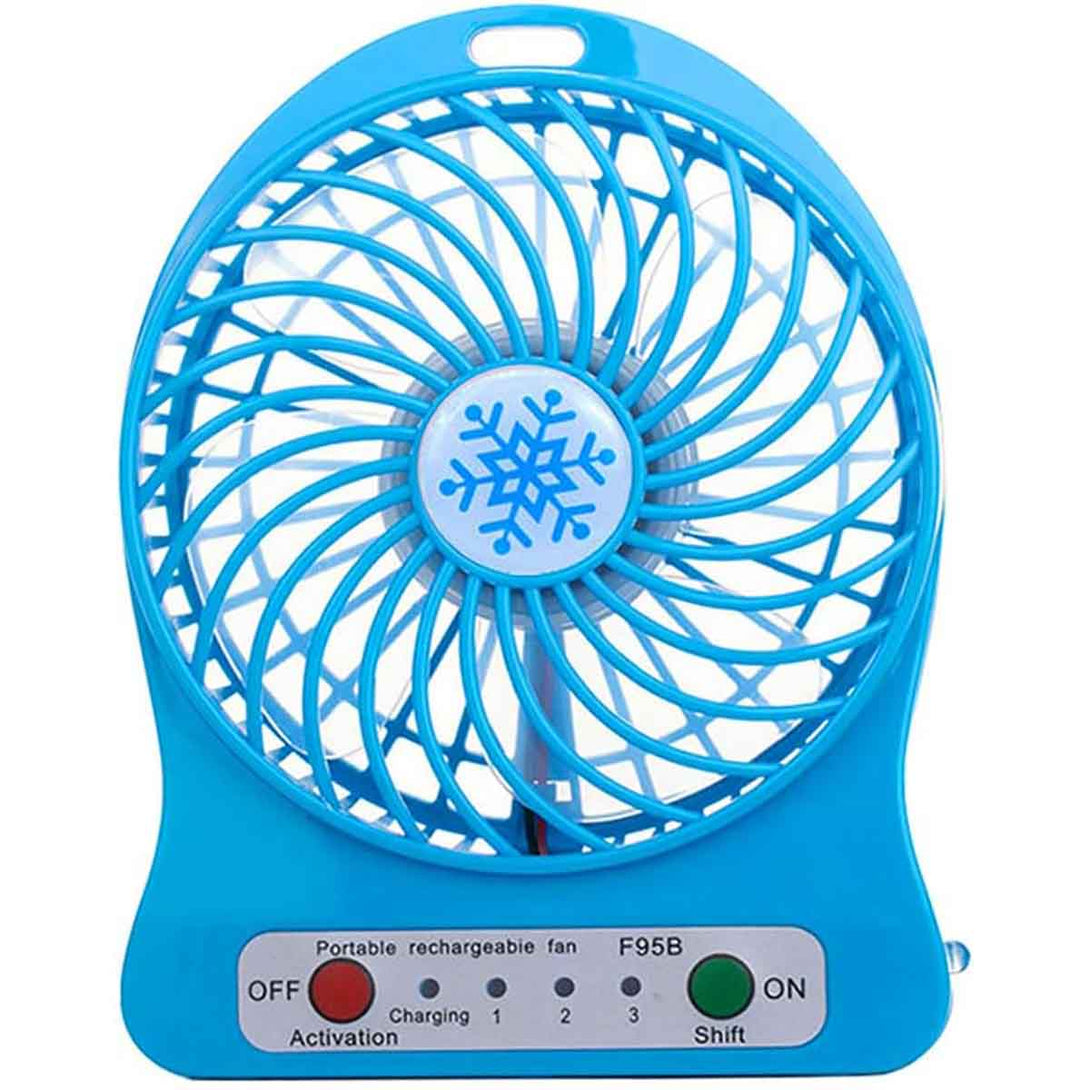 Rechargable Desk Fan with LED Light and 3 level fan speed contral - Tootooie
