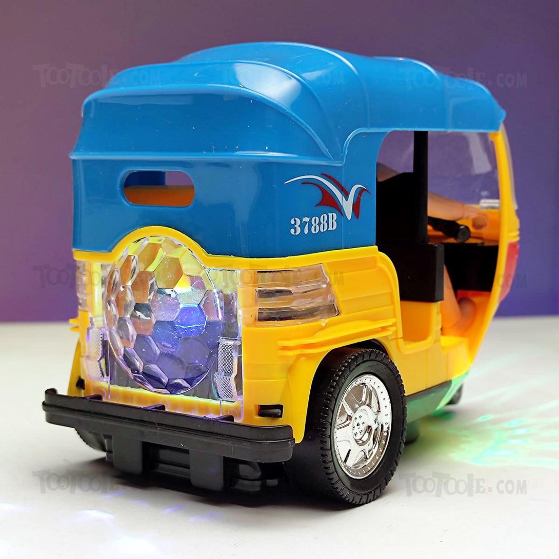 Rickshaw Tuk Tuk Tricycle Bump Go Sound Flashing Top Light - Tootooie