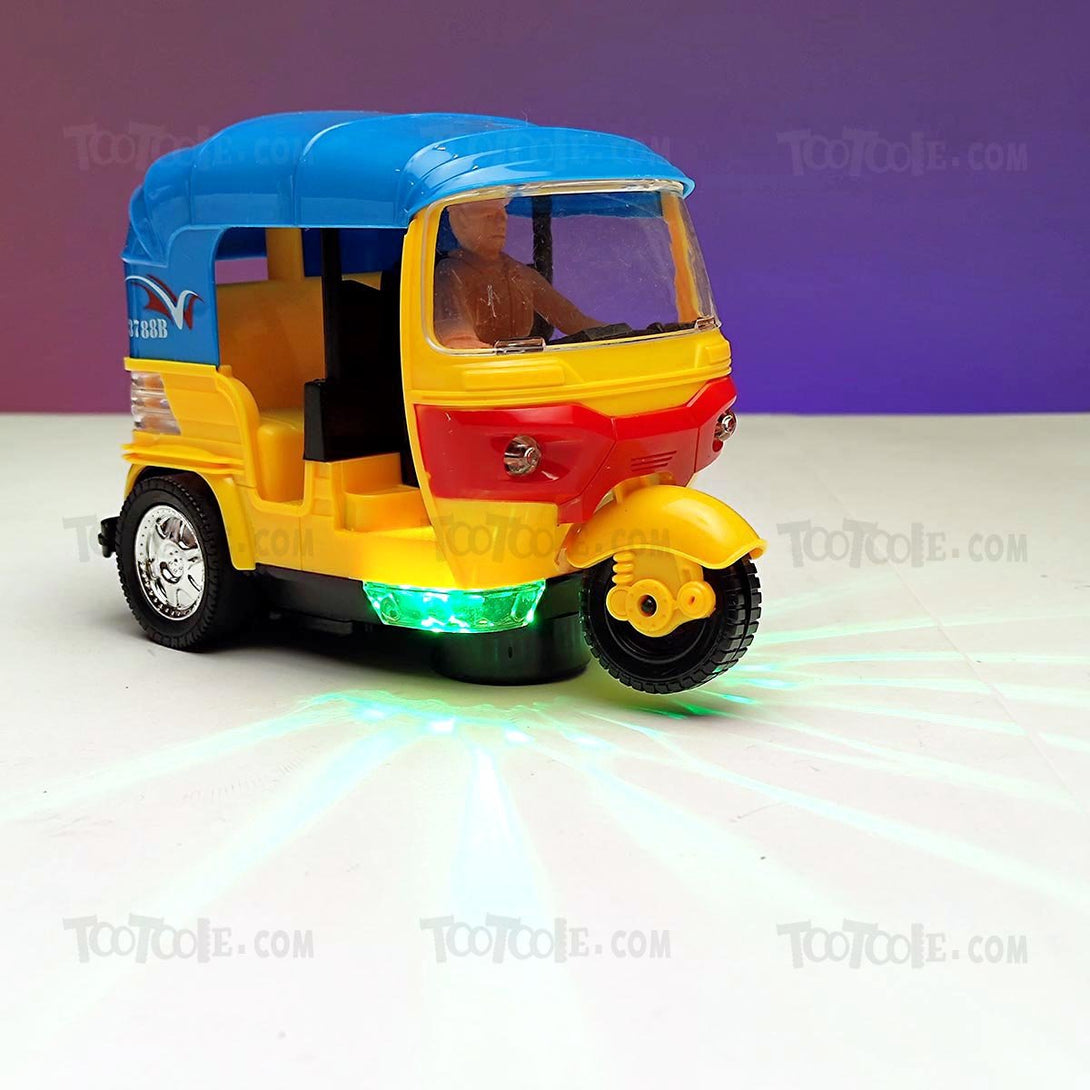 Rickshaw Tuk Tuk Tricycle Bump Go Sound Flashing Top Light - Tootooie