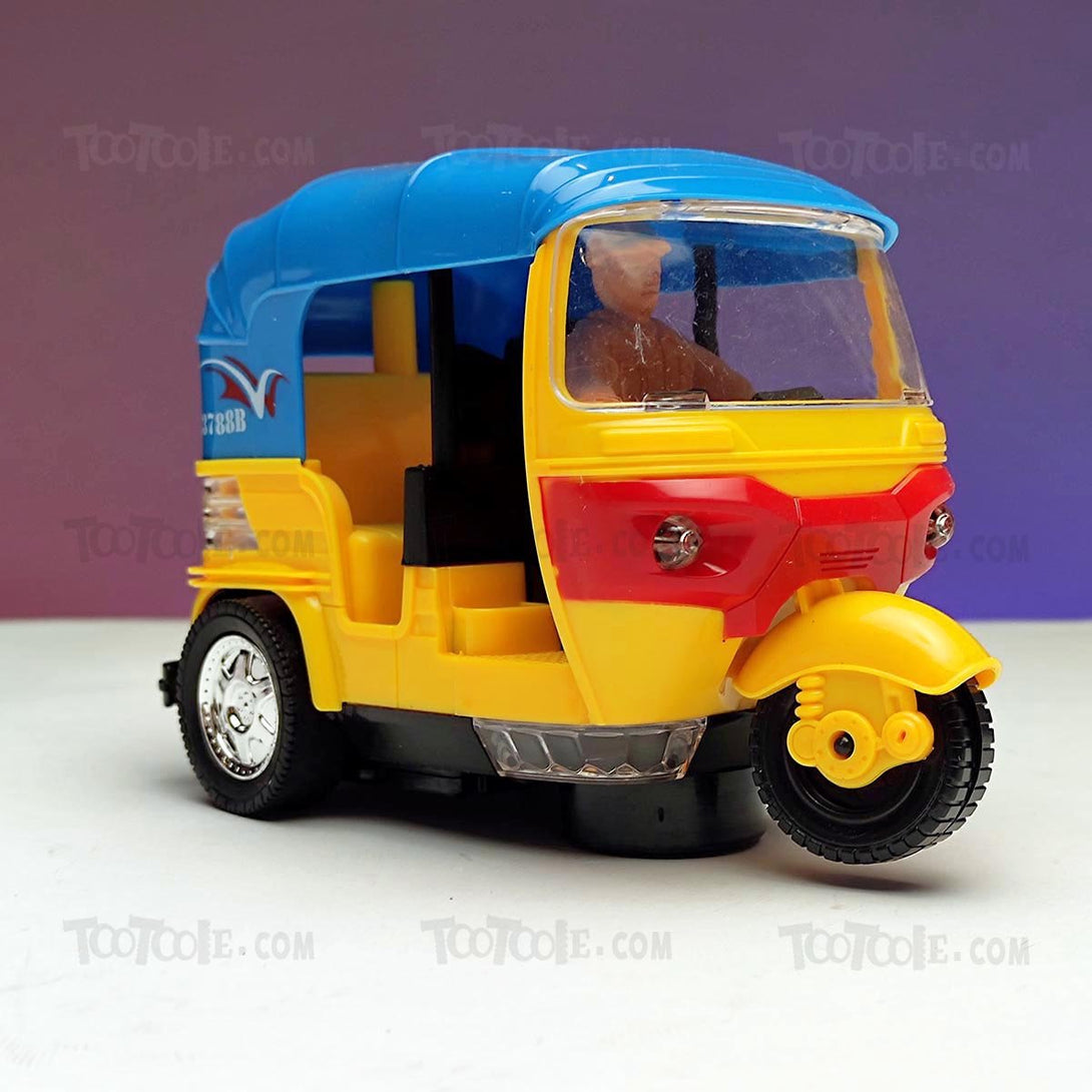 Rickshaw Tuk Tuk Tricycle Bump Go Sound Flashing Top Light - Tootooie