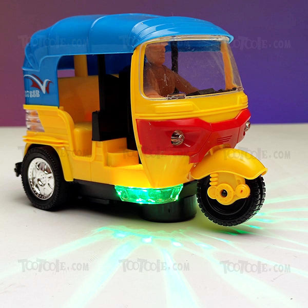 Rickshaw Tuk Tuk Tricycle Bump Go Sound Flashing Top Light - Tootooie