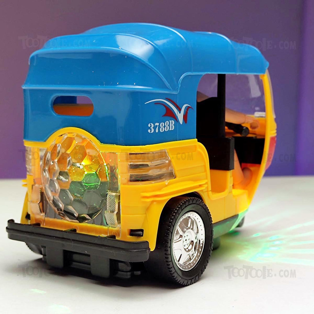 Rickshaw Tuk Tuk Tricycle Bump Go Sound Flashing Top Light - Tootooie