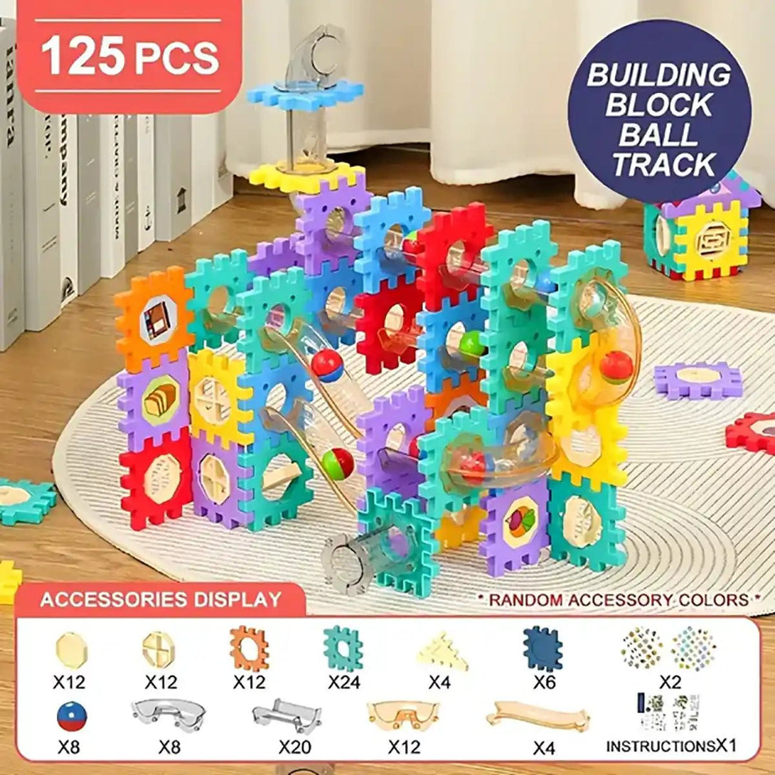 Rolling Ball Tubes And Blocks Pieces To Assemble Educational Skill Building STEM Toys for Kids - Tootooie