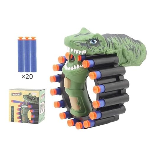 Rotating Dinosaur Rapid Fire Blaster Toy Gun for Boys Kids - Tootooie