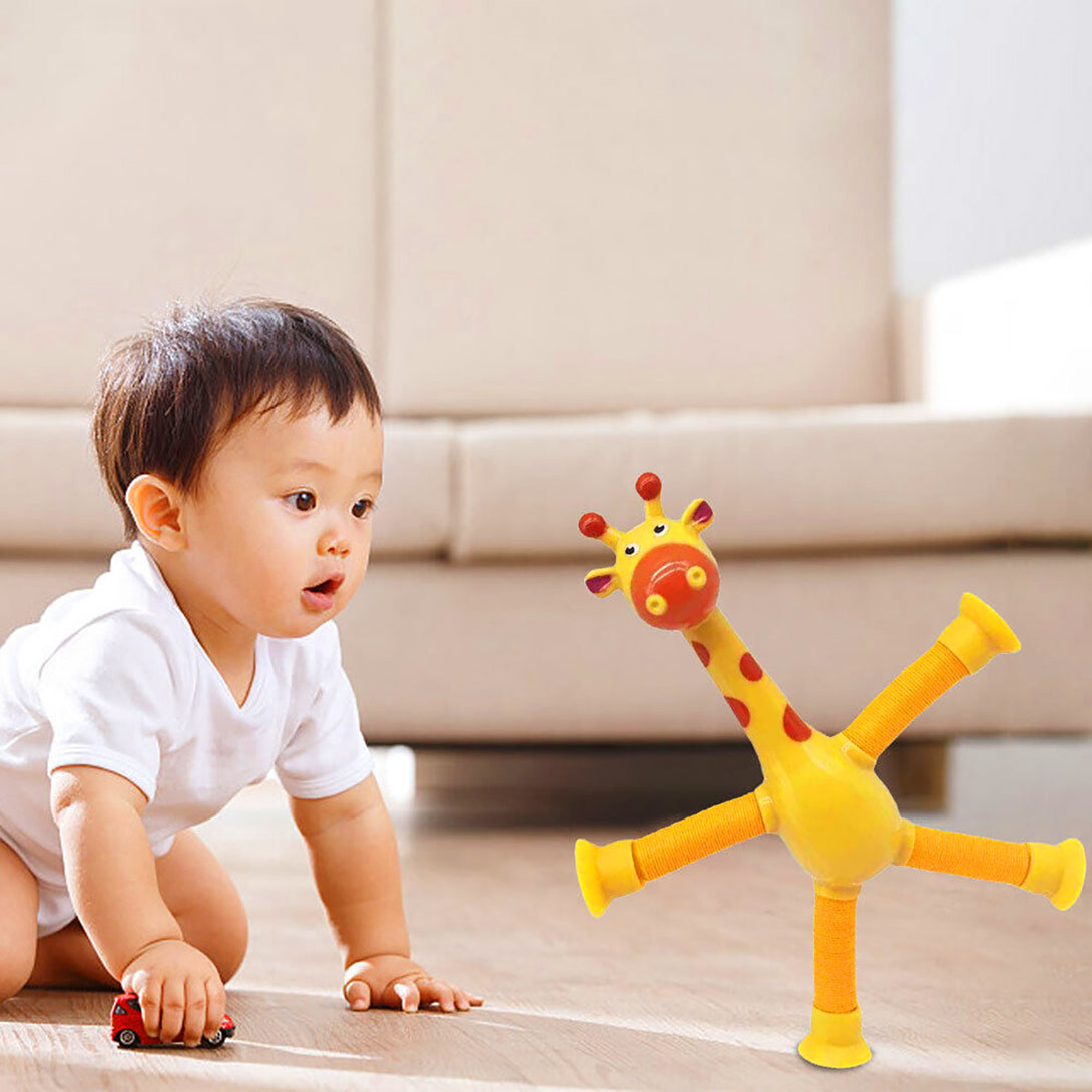 Giraffe Telescopic Suction Cup Sucker Pop Shape Changing Sensory Fidget Toys for Girls Boys Kids