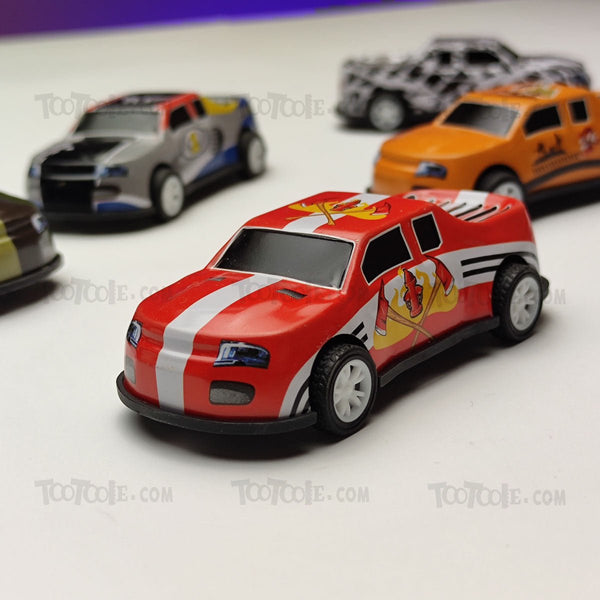 Set of 6 High Speed Striped Mini Racing Cars - Tootooie