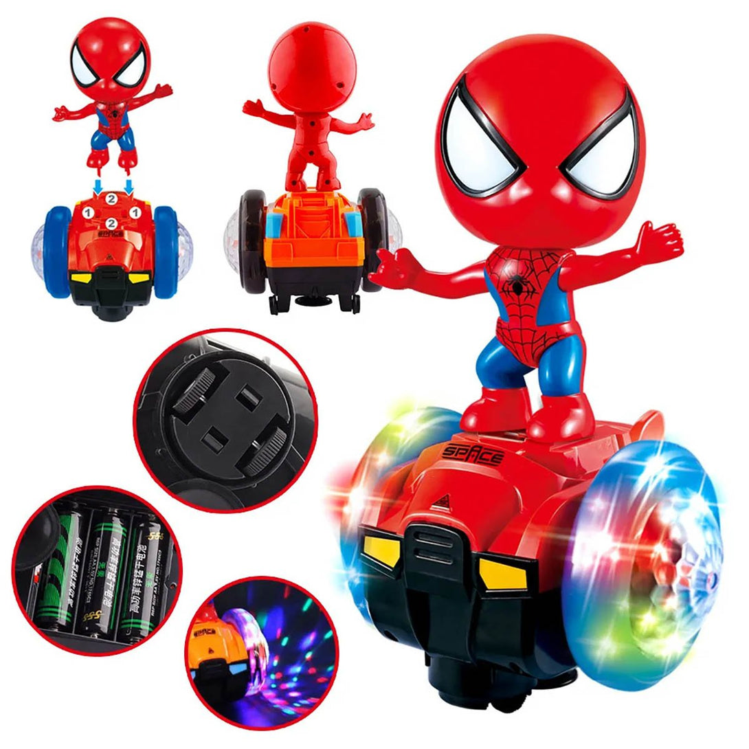 Spiderman 360 3D Lights Doll Balance Car - Tootooie