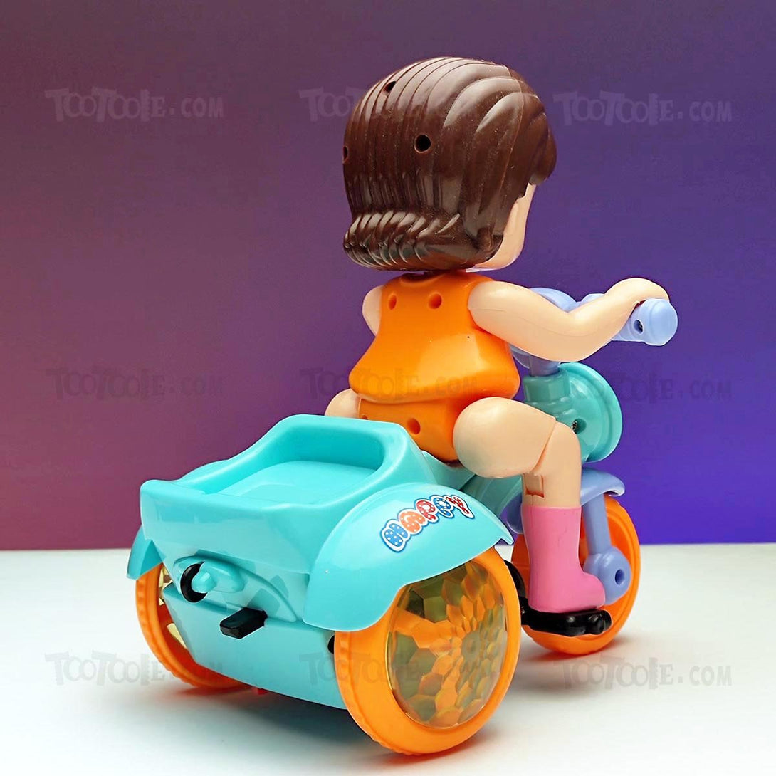 Stunt Tricycle Toy Music Lights Bump Go Toy for Kids - Tootooie