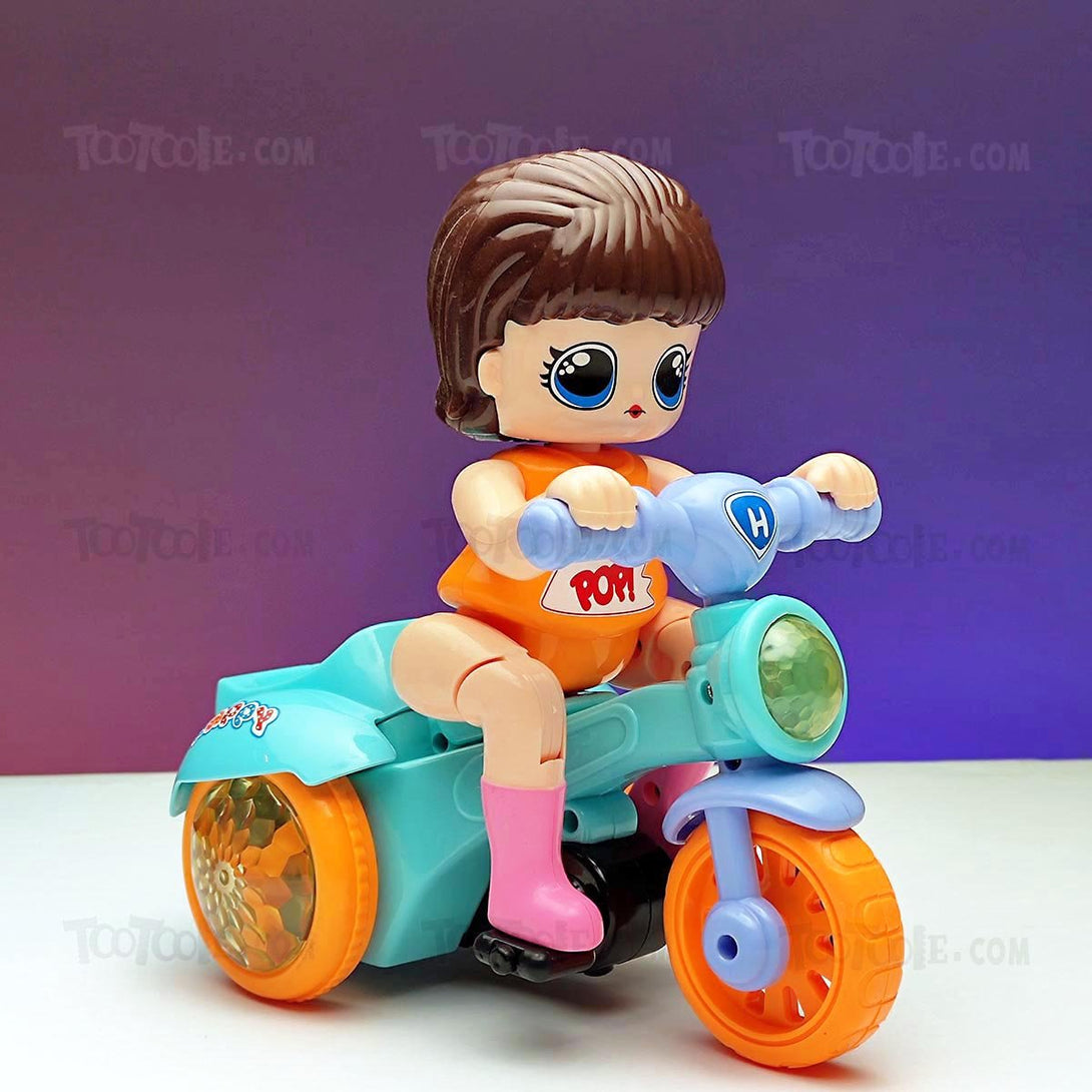 Stunt Tricycle Toy Music Lights Bump Go Toy for Kids - Tootooie