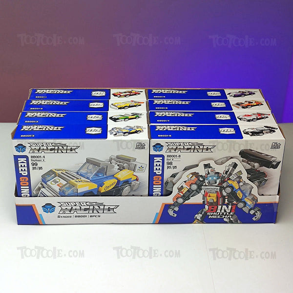 Super Racing Transformer Car Lego Pack of 8 Independent Boxes for Kids - Tootooie