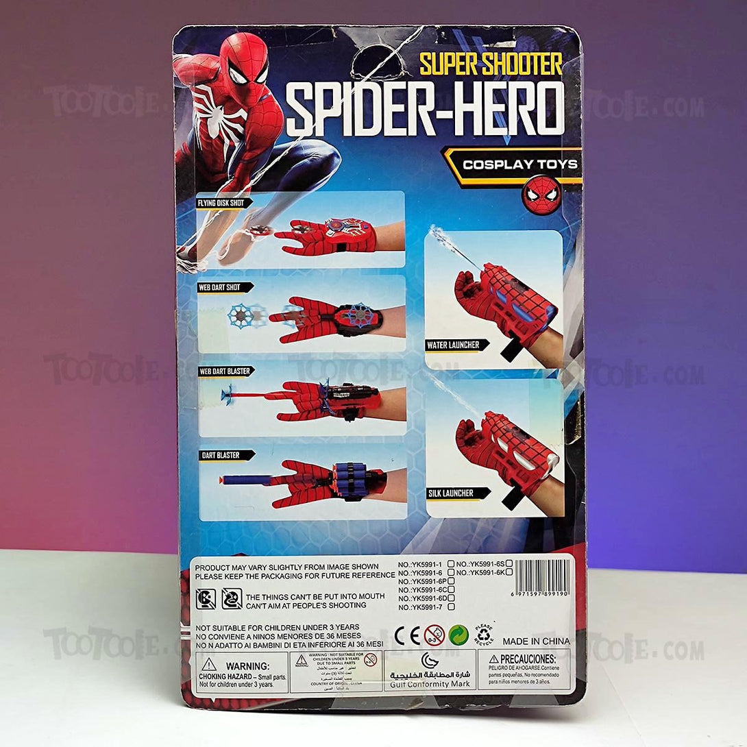 Super Shooter SpiderMan Web dart blaster Glove Toy for Kids - Tootooie