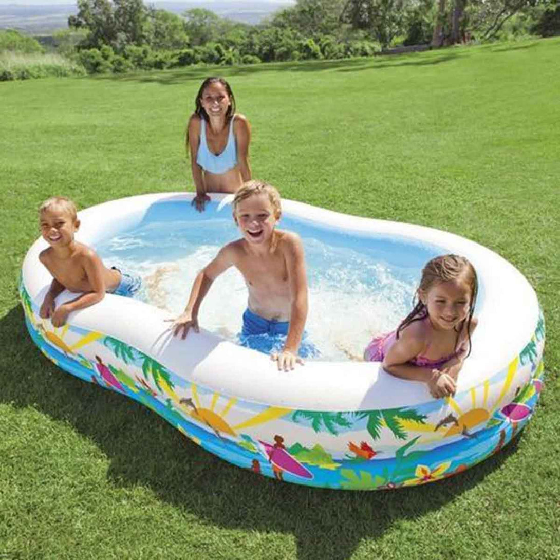 Swim Center Paradise Seaside Inflatable Pool with Drain For Kids - Tootooie