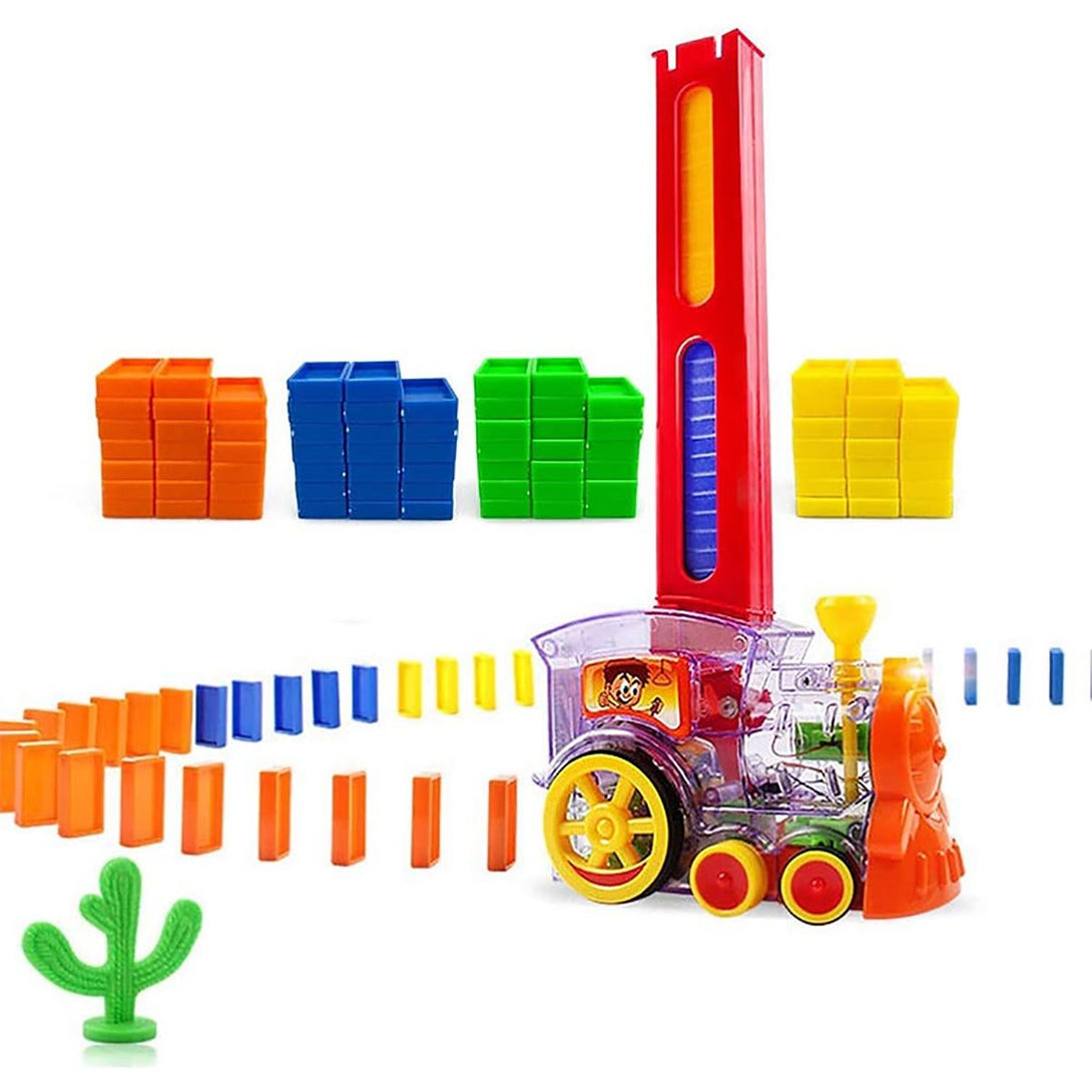 The Domino Train Toy Set 60 Dominos Music Lights Toy for Kids - Tootooie