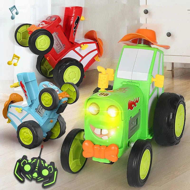 Tootooie's Unique Crazy Jumping Tractor Remote Control With Light Sound For Kids - Tootooie