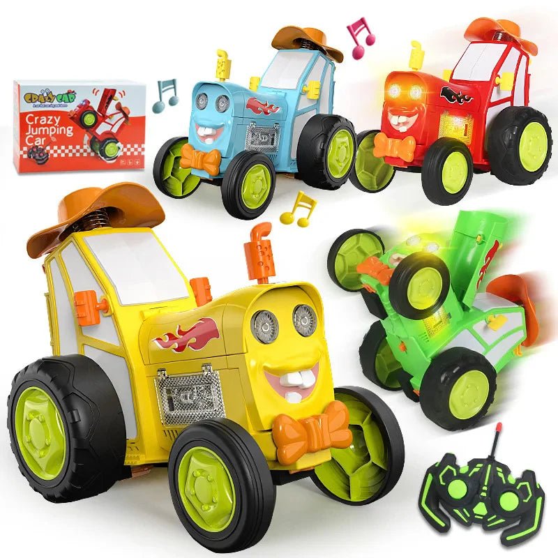 Tootooie's Unique Crazy Jumping Tractor Remote Control With Light Sound For Kids - Tootooie