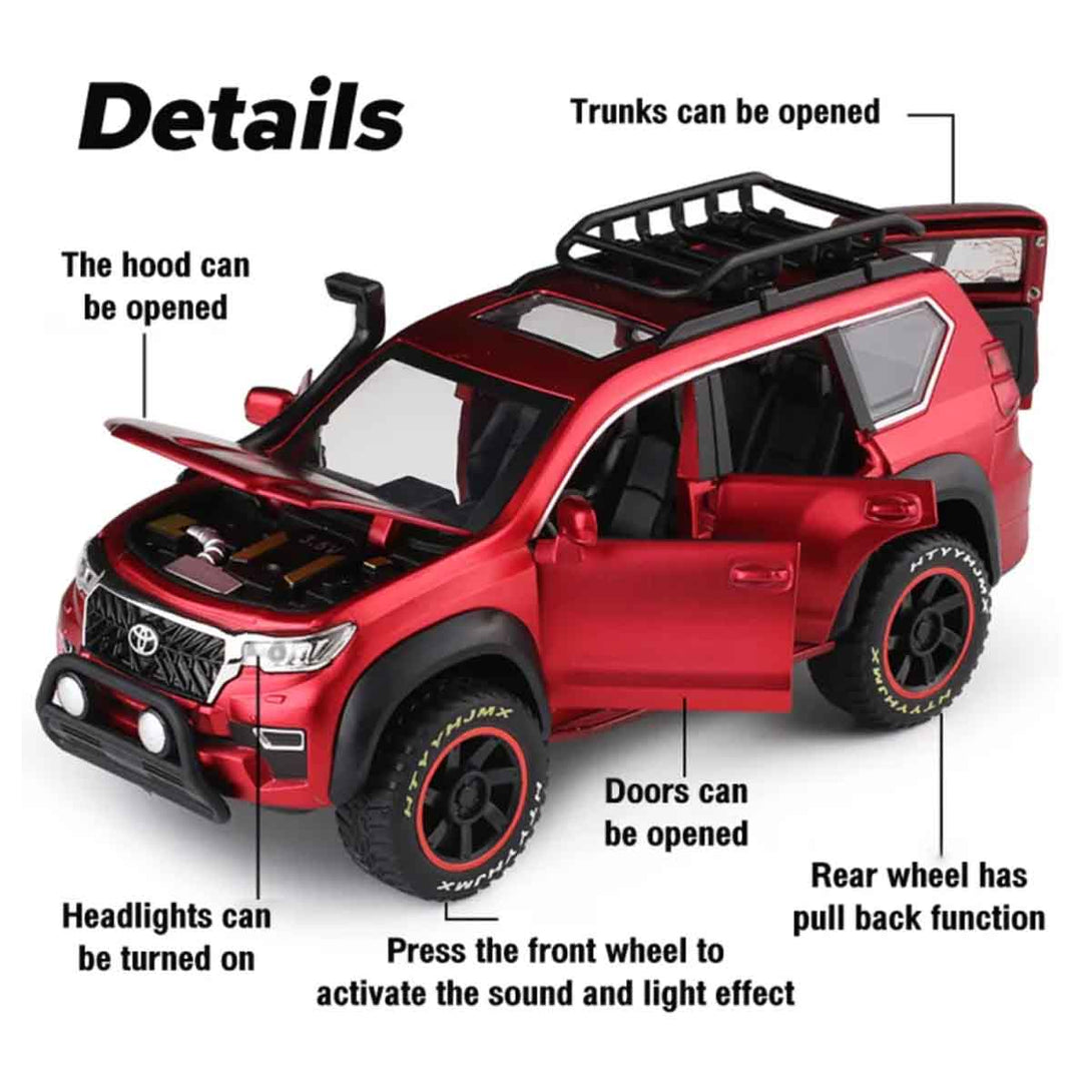 Toyota Prado Miniature Toy Car with Sound and Light Holiday - Tootooie