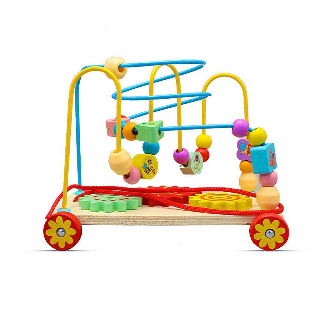 Trailer around bead Pull toy Maze with marbles Toys for Kids - Tootooie