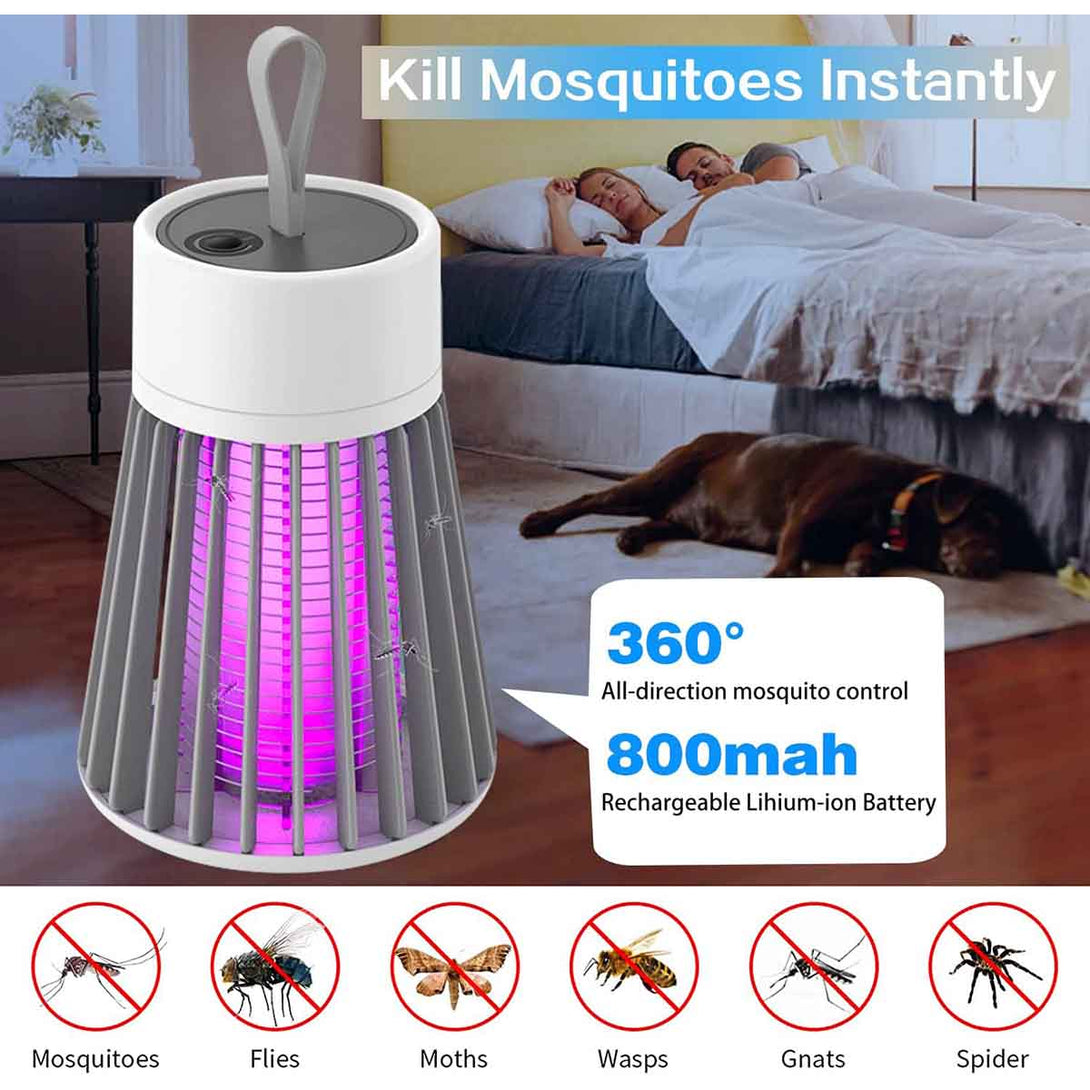 USB Rechargeable Electric Mosquito Killer Lamp Insect Catcher Fly Bug Zapper Trap - Tootooie
